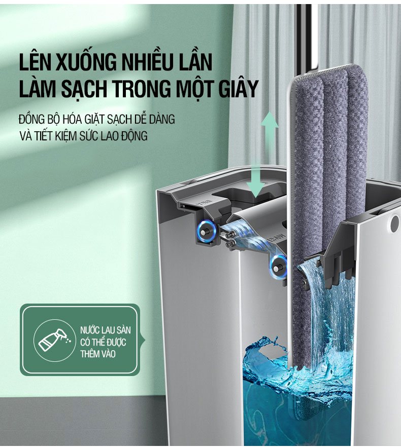 Bộ lau nhà gọn lẹ: 1 bộ lau sàn + vài món nhỏ là xong