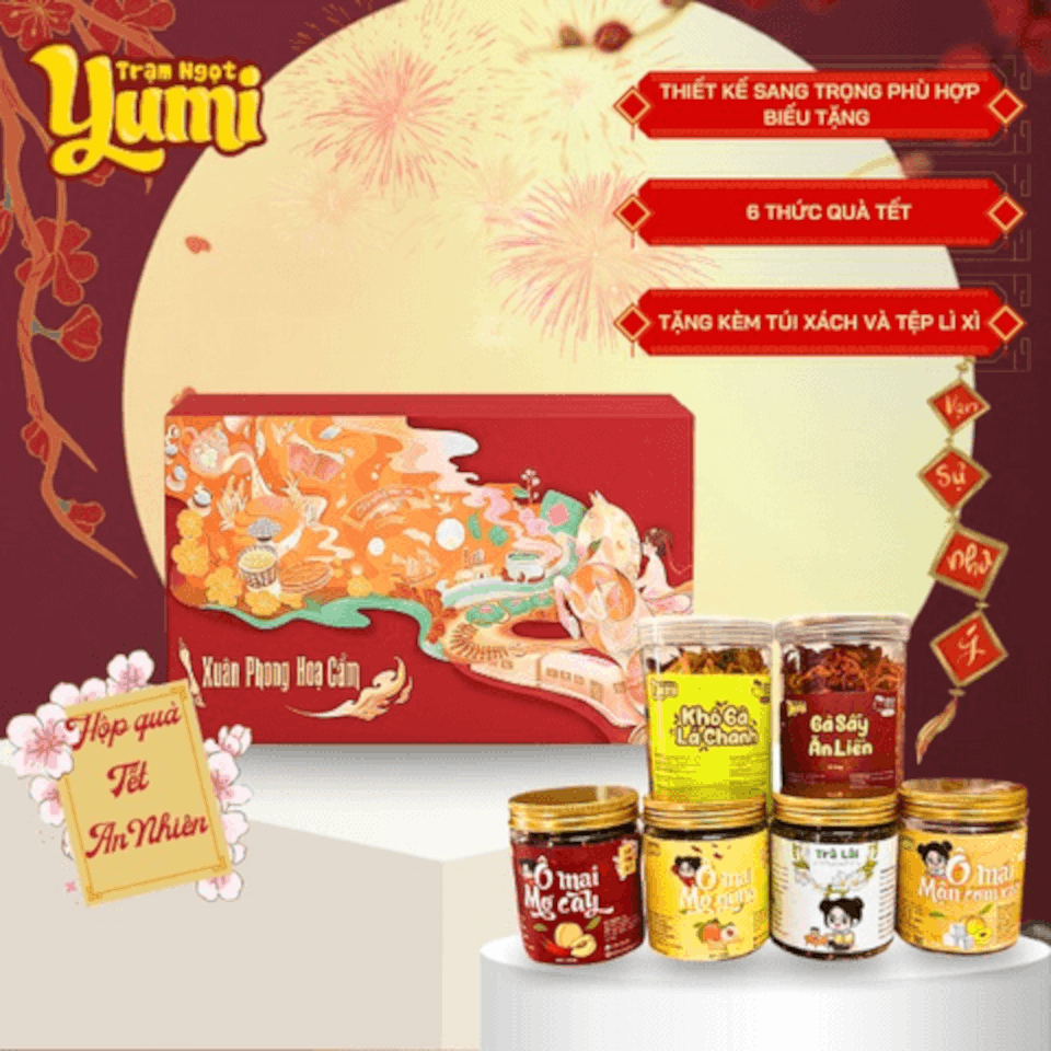 Hộp quà Tết Bính Ngọ 2026 Xuân Phong Họa Cẩm – lựa chọn gọn gàng để biếu gia đình & người thân
