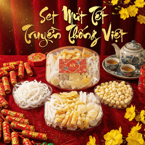 SET MỨT TRUYỀN THỐNG 6 VỊ, ÍT ĐƯỜNG - TINH HOA TẾT XƯA 700G - WINNIE HOUSE